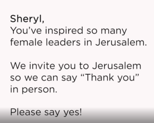 Sheryl Sandberg in Jerusalem